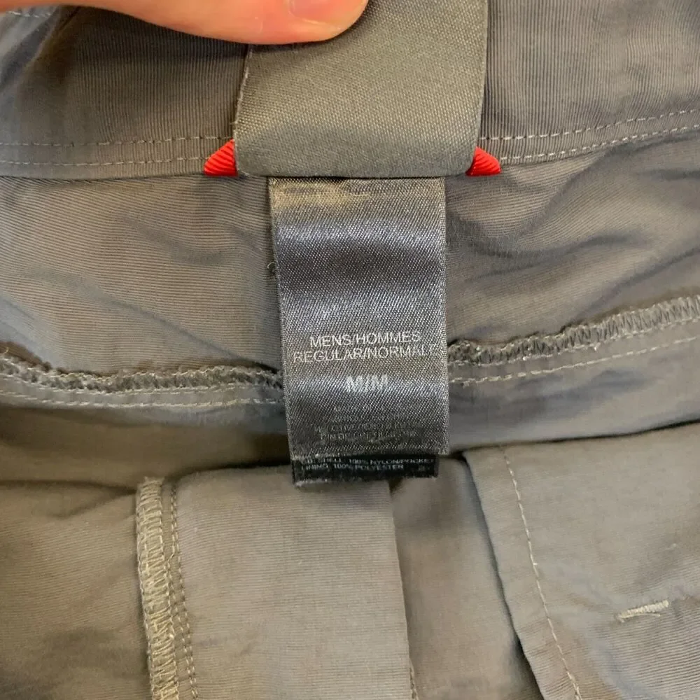 North Face Paramount Peak Cargo Short Men M Charcoal Partial Elastic Waist Nylon
